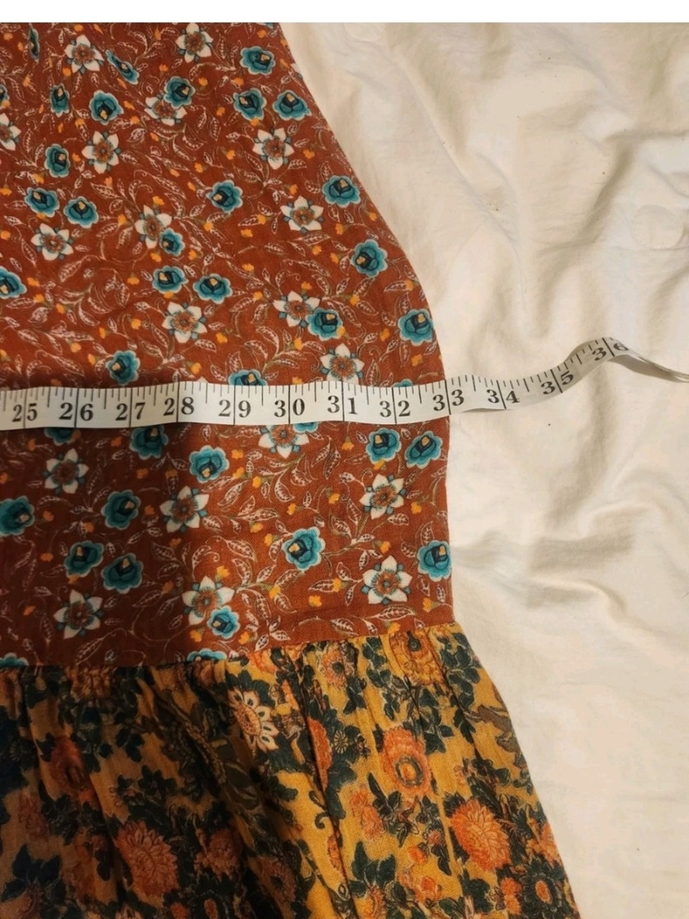 NATURAL LIFE Blue & Brown Floral Tiered Button-Front Maxi Dress XL - Picture 7 of 10